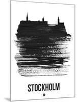 Stockholm Skyline Brush Stroke - Black-NaxArt-Mounted Art Print