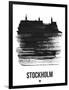 Stockholm Skyline Brush Stroke - Black-NaxArt-Framed Art Print