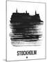 Stockholm Skyline Brush Stroke - Black-NaxArt-Mounted Art Print