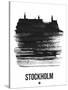 Stockholm Skyline Brush Stroke - Black-NaxArt-Stretched Canvas