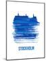 Stockholm Skyline Brush Stroke - Blue-NaxArt-Mounted Art Print