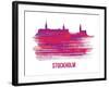 Stockholm Skyline Brush Stroke - Red-NaxArt-Framed Art Print