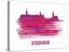 Stockholm Skyline Brush Stroke - Red-NaxArt-Stretched Canvas