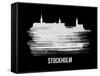 Stockholm Skyline Brush Stroke - White-NaxArt-Framed Stretched Canvas