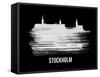 Stockholm Skyline Brush Stroke - White-NaxArt-Framed Stretched Canvas