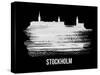 Stockholm Skyline Brush Stroke - White-NaxArt-Stretched Canvas