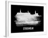Stockholm Skyline Brush Stroke - White-NaxArt-Framed Art Print