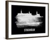 Stockholm Skyline Brush Stroke - White-NaxArt-Framed Art Print