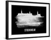 Stockholm Skyline Brush Stroke - White-NaxArt-Framed Art Print