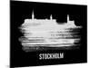 Stockholm Skyline Brush Stroke - White-NaxArt-Mounted Art Print