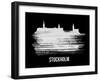 Stockholm Skyline Brush Stroke - White-NaxArt-Framed Art Print