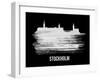 Stockholm Skyline Brush Stroke - White-NaxArt-Framed Art Print