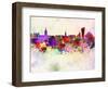 Stockholm Skyline in Watercolor Background-paulrommer-Framed Art Print