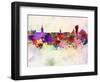 Stockholm Skyline in Watercolor Background-paulrommer-Framed Art Print