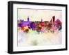 Stockholm Skyline in Watercolor Background-paulrommer-Framed Art Print