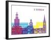 Stockholm Skyline Pop-paulrommer-Framed Art Print