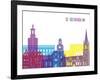 Stockholm Skyline Pop-paulrommer-Framed Art Print