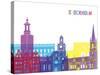 Stockholm Skyline Pop-paulrommer-Stretched Canvas