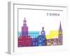 Stockholm Skyline Pop-paulrommer-Framed Art Print