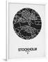 Stockholm Street Map Black on White-NaxArt-Framed Art Print