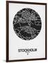 Stockholm Street Map Black on White-NaxArt-Framed Art Print