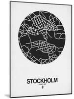 Stockholm Street Map Black on White-NaxArt-Mounted Art Print