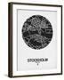 Stockholm Street Map Black on White-NaxArt-Framed Art Print