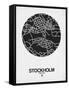 Stockholm Street Map Black on White-NaxArt-Framed Stretched Canvas