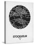 Stockholm Street Map Black on White-NaxArt-Stretched Canvas