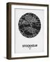 Stockholm Street Map Black on White-null-Framed Art Print