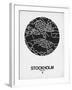 Stockholm Street Map Black on White-null-Framed Art Print