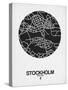 Stockholm Street Map Black on White-null-Stretched Canvas