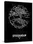 Stockholm Street Map Black-null-Stretched Canvas