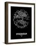 Stockholm Street Map Black-null-Framed Art Print