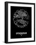 Stockholm Street Map Black-null-Framed Art Print