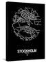 Stockholm Street Map Black-NaxArt-Stretched Canvas