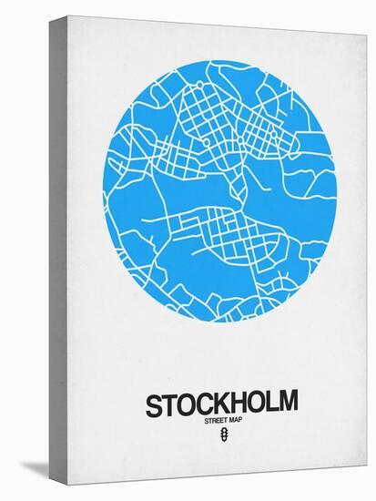 Stockholm Street Map Blue-NaxArt-Stretched Canvas