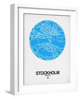 Stockholm Street Map Blue-NaxArt-Framed Art Print