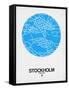 Stockholm Street Map Blue-NaxArt-Framed Stretched Canvas