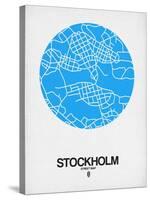 Stockholm Street Map Blue-NaxArt-Stretched Canvas