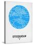 Stockholm Street Map Blue-NaxArt-Stretched Canvas