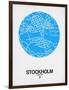 Stockholm Street Map Blue-NaxArt-Framed Art Print