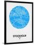 Stockholm Street Map Blue-NaxArt-Framed Art Print