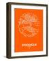 Stockholm Street Map Orange-NaxArt-Framed Art Print