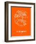 Stockholm Street Map Orange-NaxArt-Framed Art Print