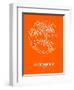 Stockholm Street Map Orange-NaxArt-Framed Art Print