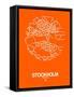 Stockholm Street Map Orange-NaxArt-Framed Stretched Canvas