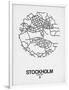 Stockholm Street Map White-NaxArt-Framed Art Print