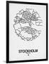 Stockholm Street Map White-NaxArt-Framed Art Print