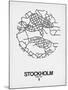 Stockholm Street Map White-NaxArt-Mounted Art Print